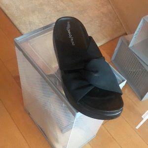 Womens Size 7 Black Donald Pliner Knotted Folley Slide Platform Sandal $178.